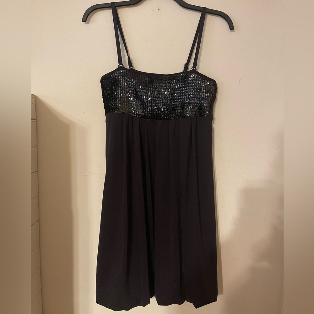 INC International Concepts Black Sequin Bodice Mini Dress